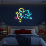 Cupid Valentine’s Day LED neon sign glowing in romantic tones creating a love-filled atmosphere by Neon.Shop