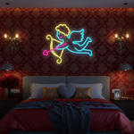 Cupid Valentine’s Day LED neon sign glowing in romantic tones creating a love-filled atmosphere by Neon.Shop