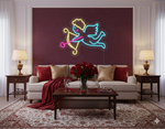 Cupid Valentine’s Day LED neon sign glowing in romantic tones creating a love-filled atmosphere by Neon.Shop