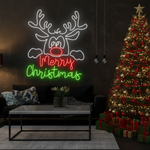 Cute Deer Merry Christmas LED neon sign design by Neon.Shop.