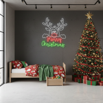 Cute Deer Merry Christmas LED neon sign design by Neon.Shop.