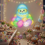 Cute Easter Chick Neon Sign glowing LED wall decor by Neon.Shop