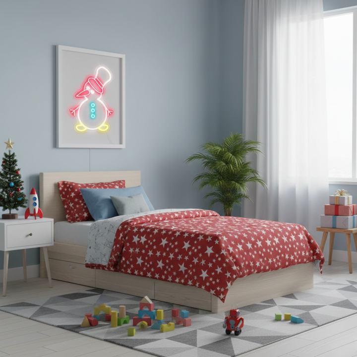 Cute Little Cool Snowman Merry Christmas LED neon sign design by Neon.Shop.
