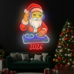 DJ Santa 2026 LED Neon Sign by Neon.Shop for Christmas and New Year décor