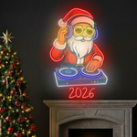 DJ Santa 2026 LED Neon Sign by Neon.Shop for Christmas and New Year décor
