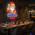 DJ Santa 2026 LED Neon Sign by Neon.Shop for Christmas and New Year décor