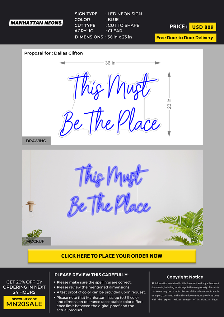 LED  Neon Sign for Dallas Clifton