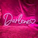 Darlena Name LED Neon Sign, personalized wall-mounted name light décor by Neon.Shop for bedrooms, events, and gifts.