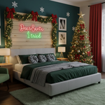 Dear Santa, I Tried Merry Christmas Neon Sign by Neon.Shop featuring playful glowing lettering for holiday décor.