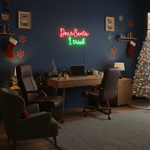 Dear Santa, I Tried Merry Christmas Neon Sign by Neon.Shop featuring playful glowing lettering for holiday décor.