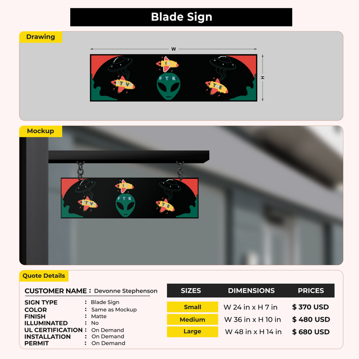 Custom Signs For Devonne Stephenson