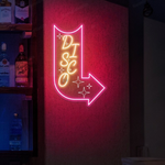 Bright Disco with Arrow LED neon Sign  by Neon.Shop for nightclubs and events