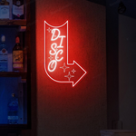 Bright Disco with Arrow LED neon Sign  by Neon.Shop for nightclubs and events