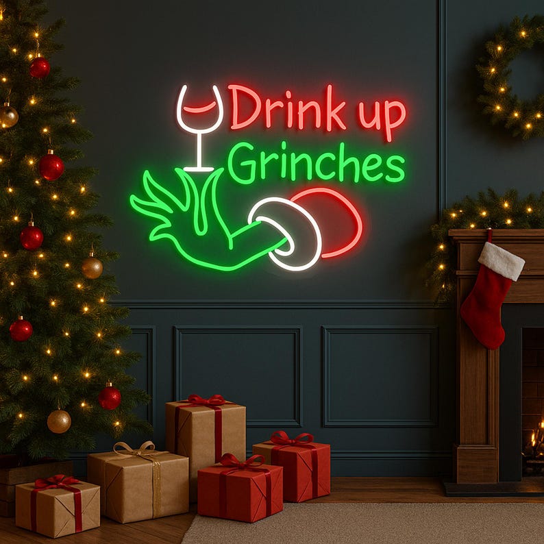 Drink Up Merry Christmas LED neon sign by Neon.Shop 