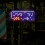 LED Drive-Thru Open neon sign by Neon.Shop for fast-food and café drive-thru lanes