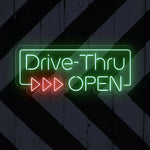 LED Drive-Thru Open neon sign by Neon.Shop for fast-food and café drive-thru lanes