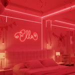ELLA LED Neon Name Sign by Neon.Shop adding vibrant LED glow to bedrooms, home offices, and living spaces.