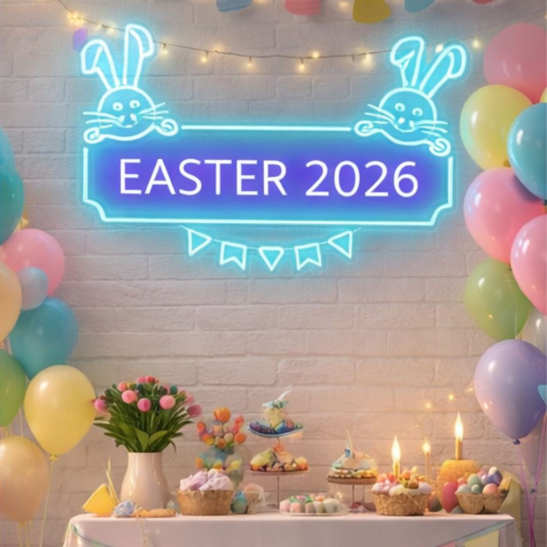 Easter 2026 Neon Sign LED decoration by Neon.Shop – colorful festive spring decor
