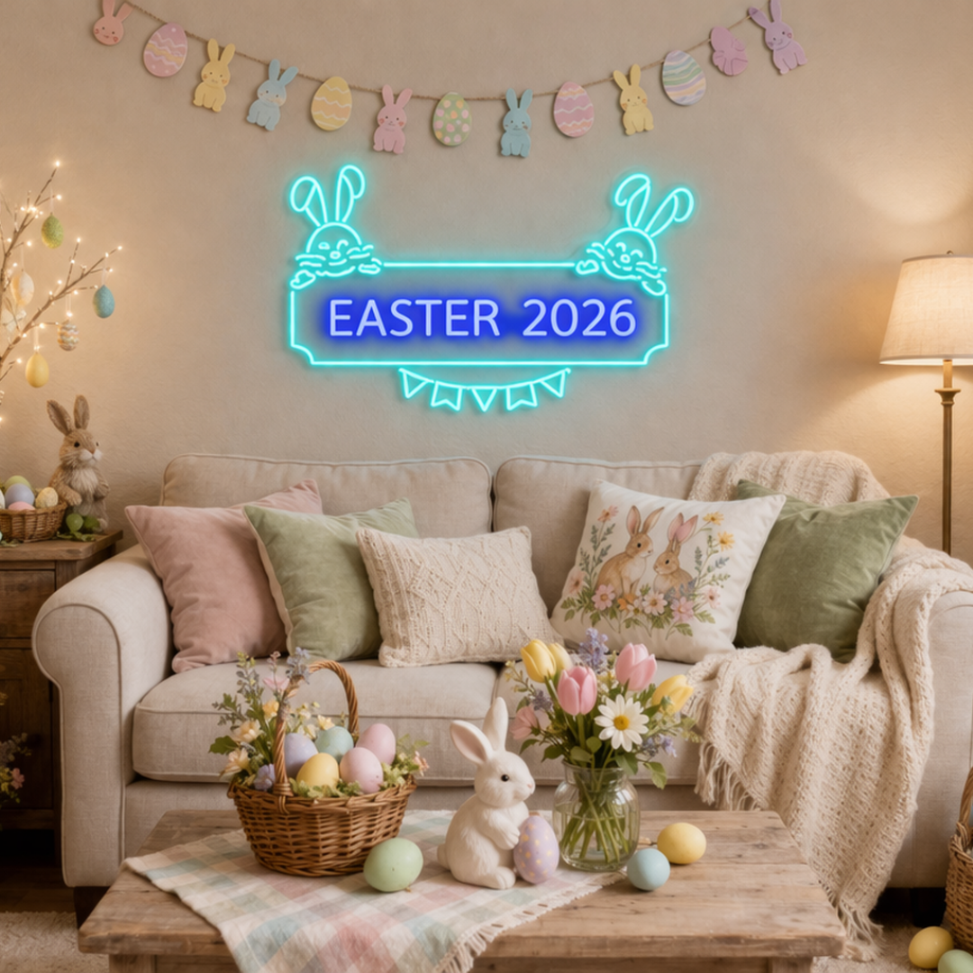 Easter 2026 Neon Sign LED decoration by Neon.Shop – colorful festive spring decor