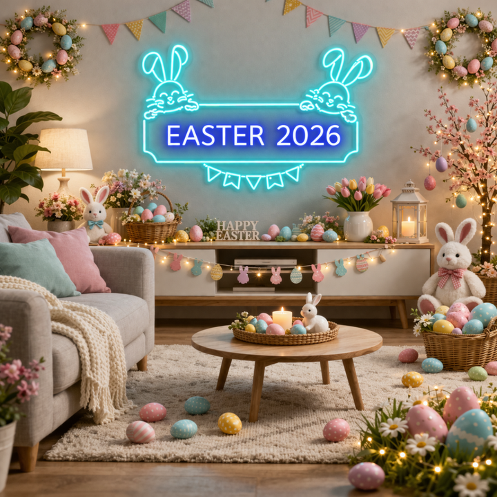 Easter 2026 Neon Sign LED decoration by Neon.Shop – colorful festive spring decor
