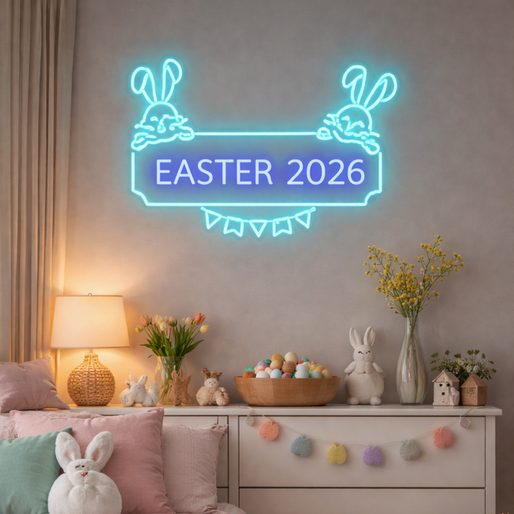 Easter 2026 Neon Sign LED decoration by Neon.Shop – colorful festive spring decor