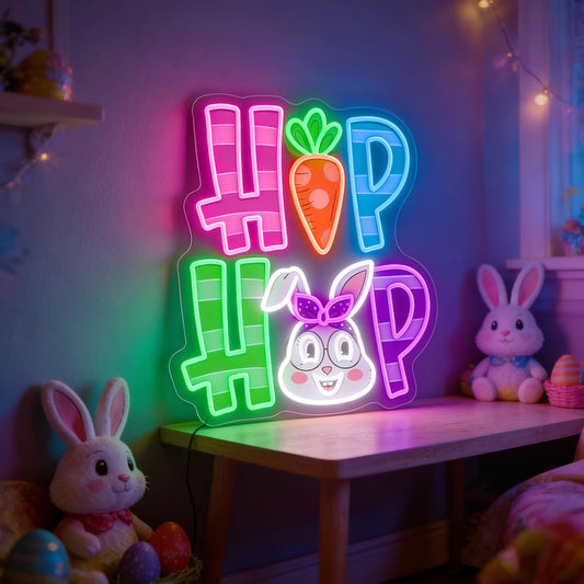 Easter Day Party LED neon sign glowing on wall by Neon.Shop