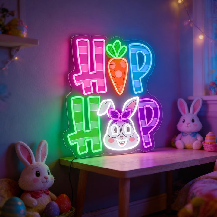 Easter Day Party LED neon sign glowing on wall by Neon.Shop