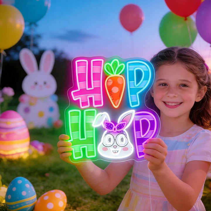 Easter Day Party LED neon sign glowing on wall by Neon.Shop