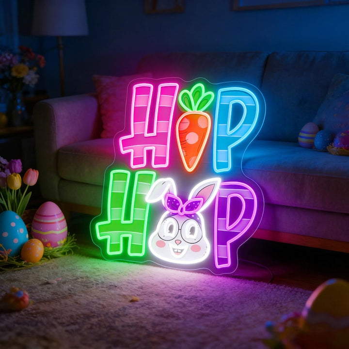 Easter Day Party LED neon sign glowing on wall by Neon.Shop
