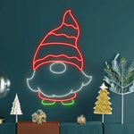 Elf Santa Merry Christmas LED neon sign featuring Santa dressed as an elf by Neon.Shop.
