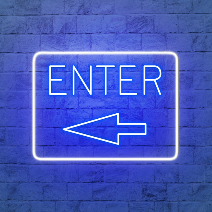 Enter with Arrow Business Neon Sign