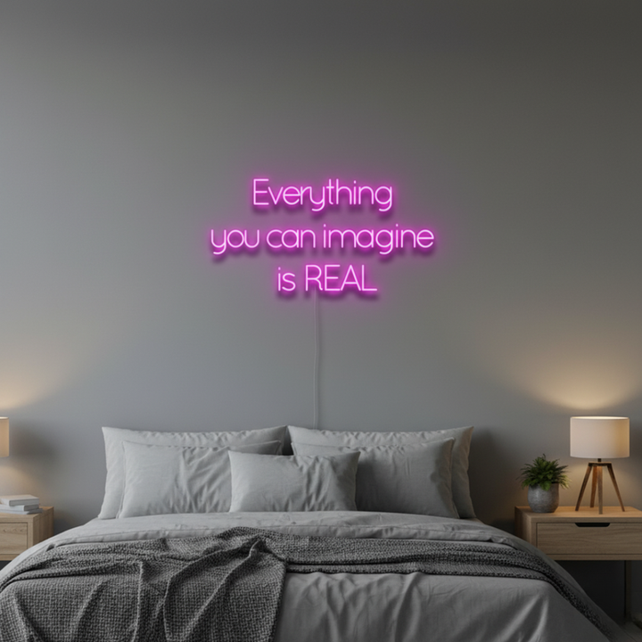 Everything You Can Imagine Is Real motivational LED neon sign for office, studio, or home décor by Neon.Shop.