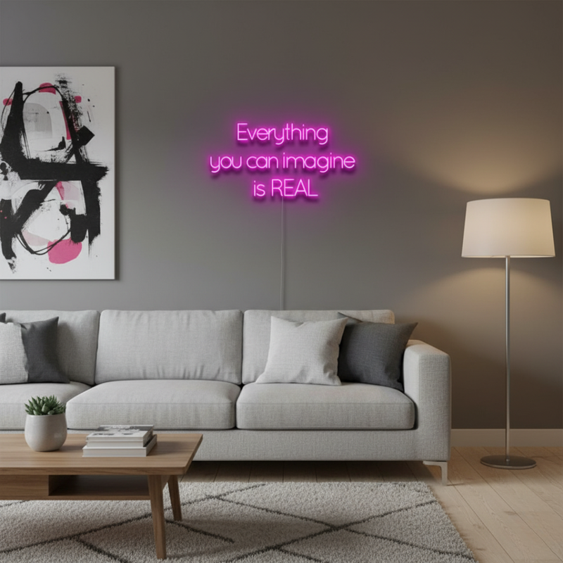 Everything You Can Imagine Is Real motivational LED neon sign for office, studio, or home décor by Neon.Shop.