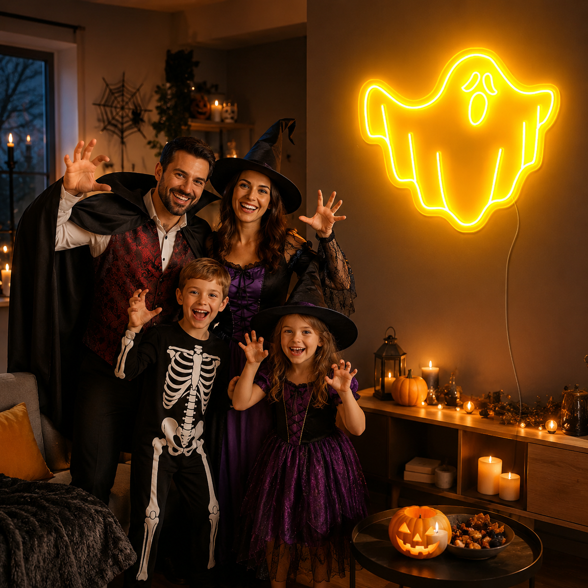 Halloween Ghost LED Neon Sign Spooky Wall Decor Neon.shop