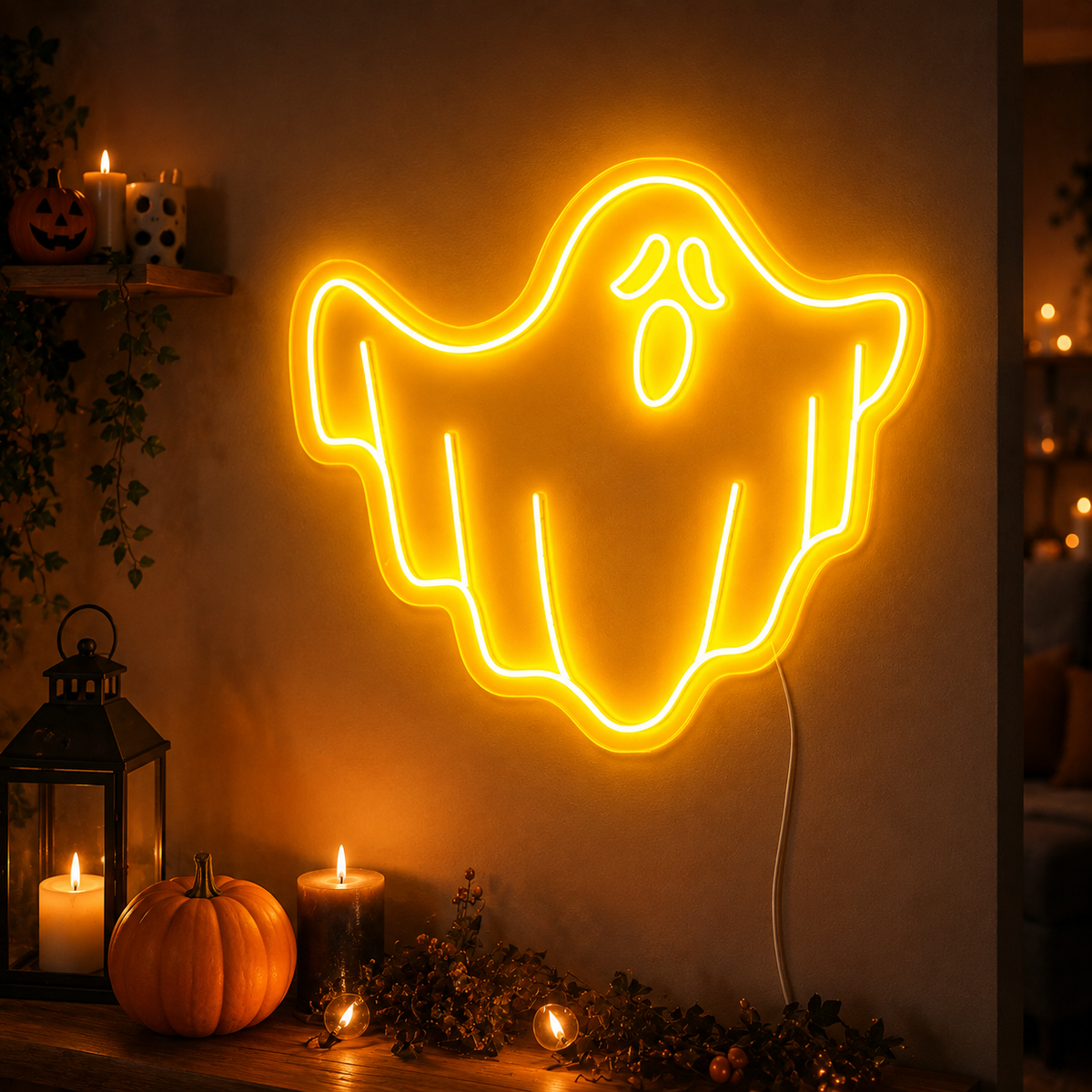 Halloween Ghost LED Neon Sign Spooky Wall Decor Neon.shop