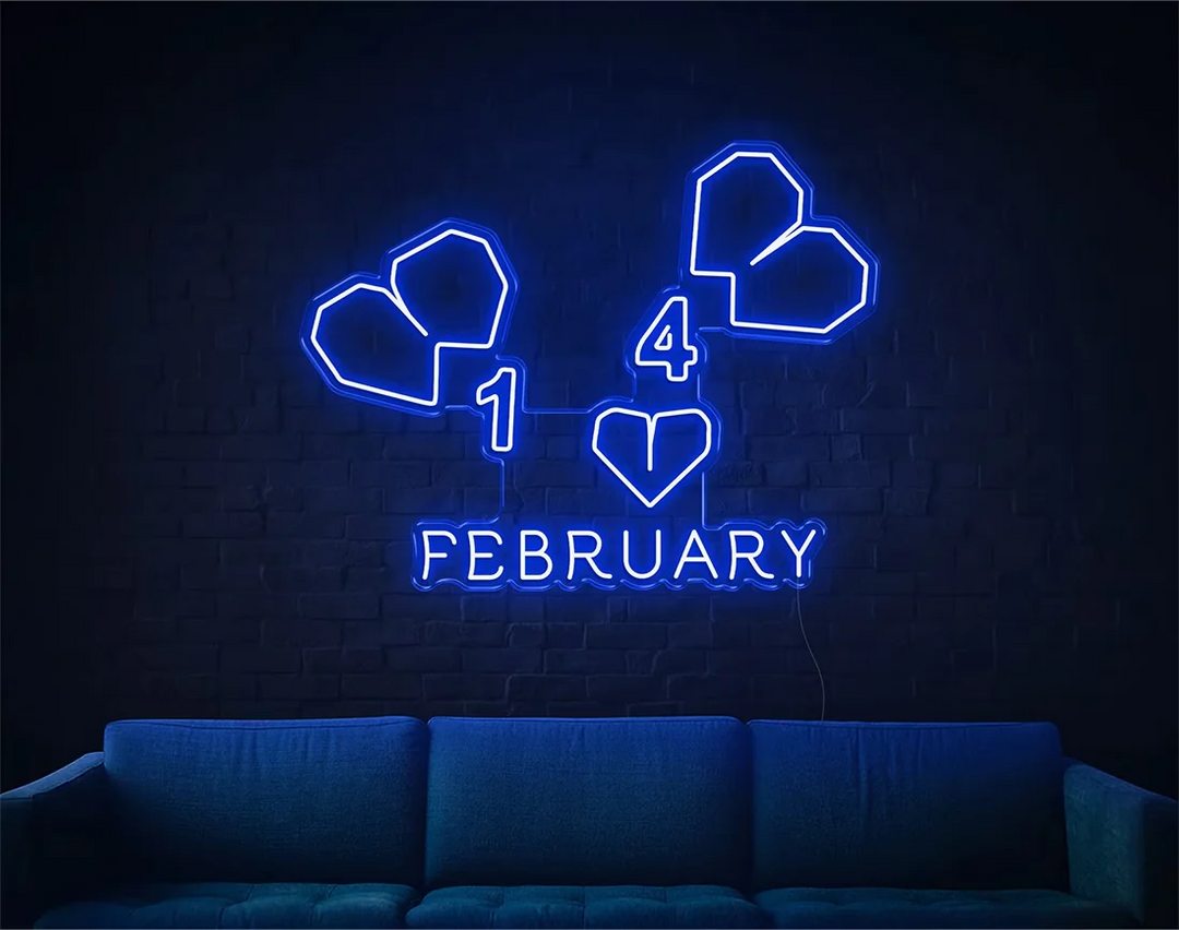 February Valentine's Day Neon Sign by manhattanneons.com – Celebrate the month of love in glowing style.