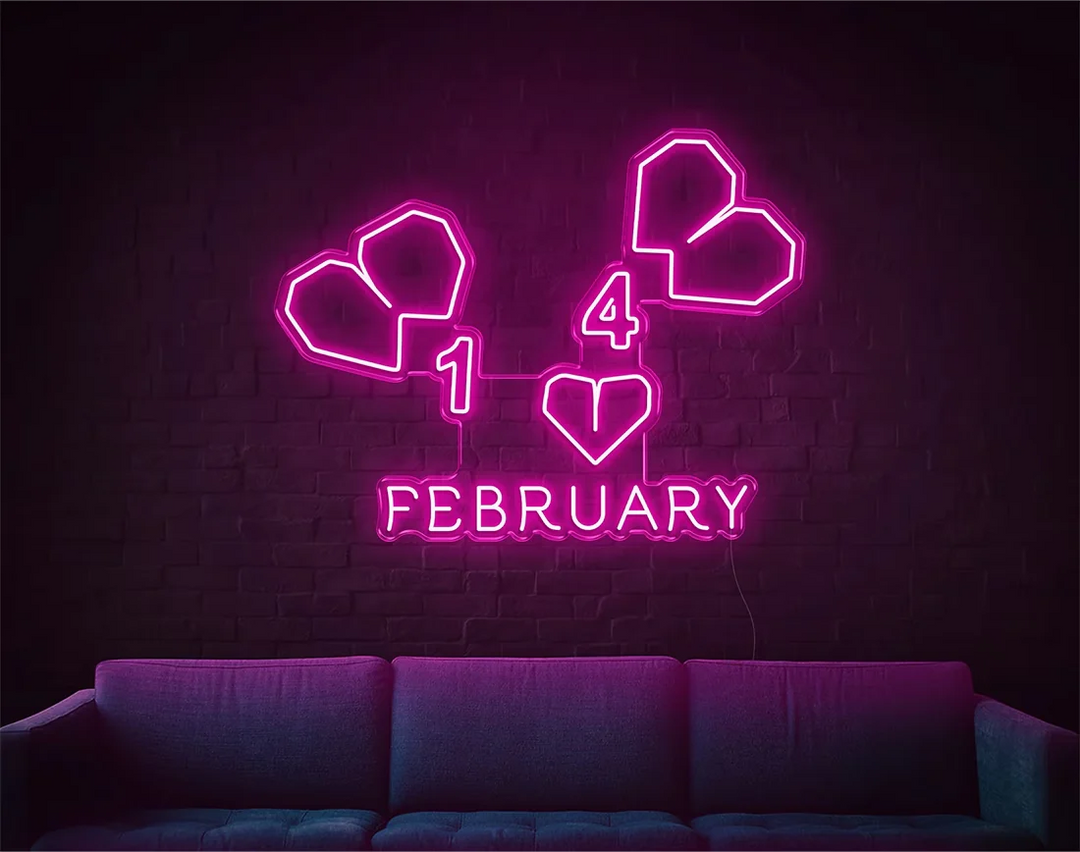 February Valentine's Day Neon Sign by manhattanneons.com – Celebrate the month of love in glowing style.