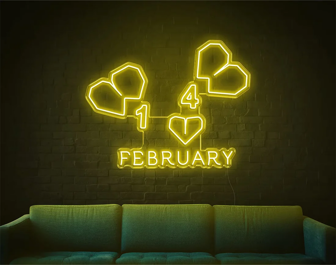 February Valentine's Day Neon Sign by manhattanneons.com – Celebrate the month of love in glowing style.