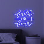 Faith Over Fear LED neon sign for office décor by Neon.Shop
