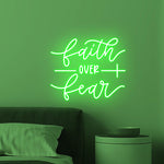 Faith Over Fear LED neon sign for office décor by Neon.Shop