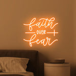 Faith Over Fear LED neon sign for office décor by Neon.Shop