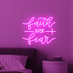 Faith Over Fear LED neon sign for office décor by Neon.Shop