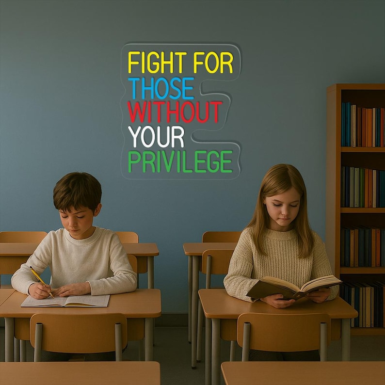 Fight For Those Without Your Privilege Neon Sign