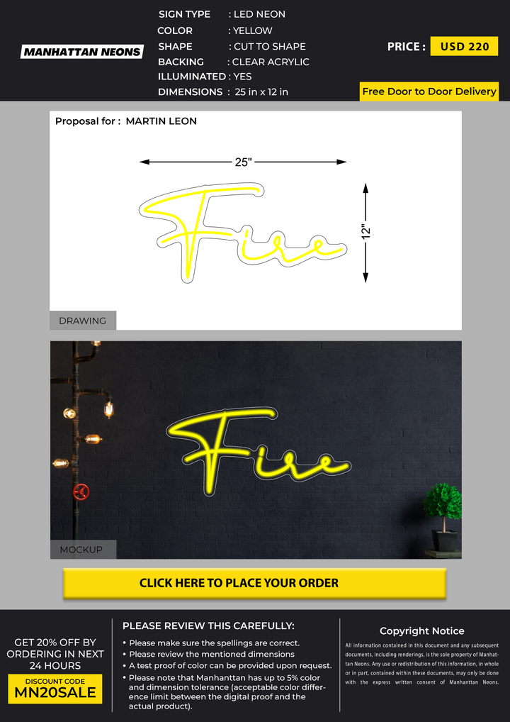 LED Neon Sign For MARTIN LEON