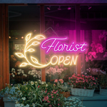 Florist Open business neon sign by Neon.Shop for shops and garden centers
