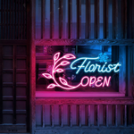 Florist Open business neon sign by Neon.Shop for shops and garden centers
