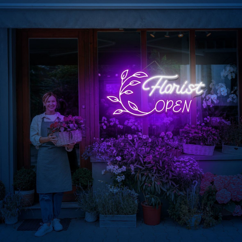 Florist Open Business Neon Sign