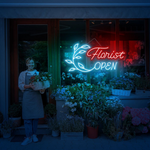 Florist Open business neon sign by Neon.Shop for shops and garden centers