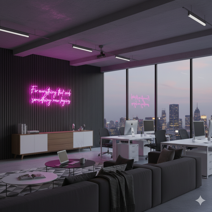 For every thing that ends something new begins Neon sign