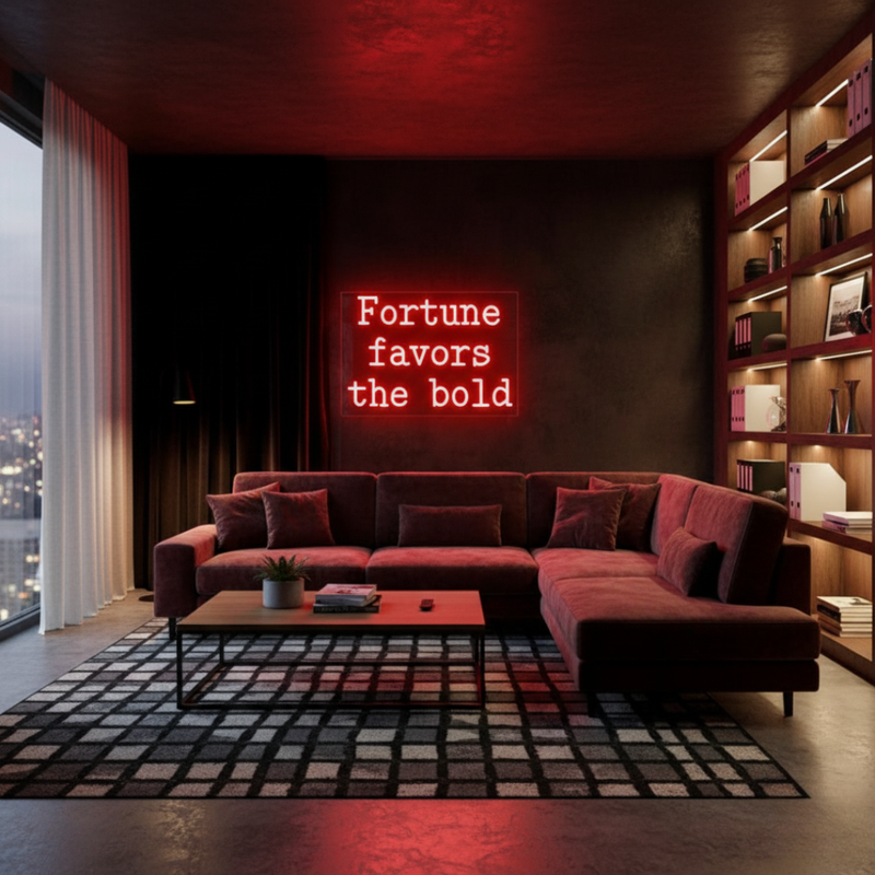 Fortune Favors the Bold neon sign Motivational LED neon wall décor by Neon.Shop